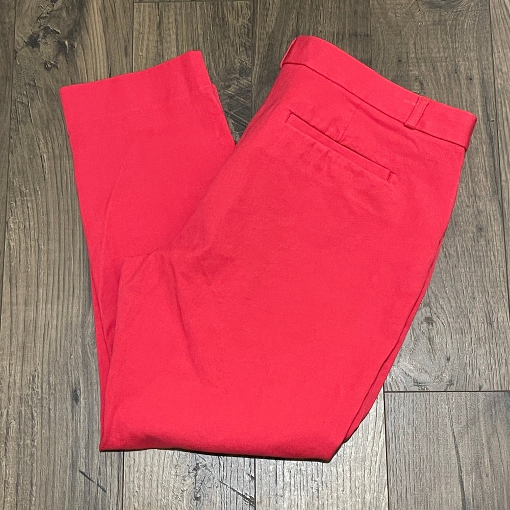 Banana Republic Sloan Crop Pants Coral Pink Slim Fit Career Trousers Womens 14